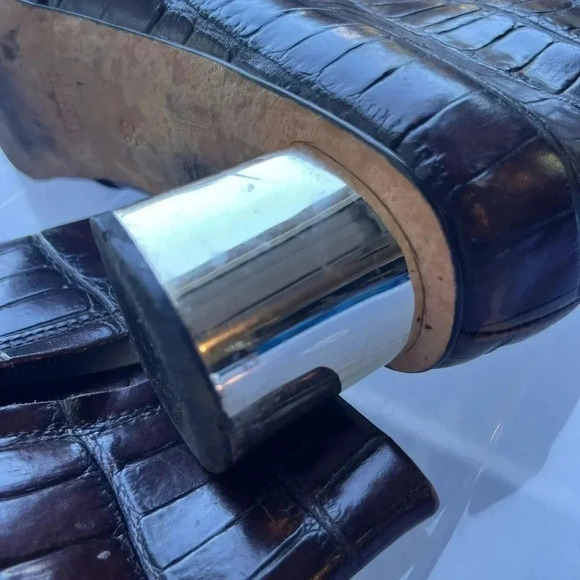 💗 Nanushka Croc Leather Booties - Size 38 - Picture 2 of 7